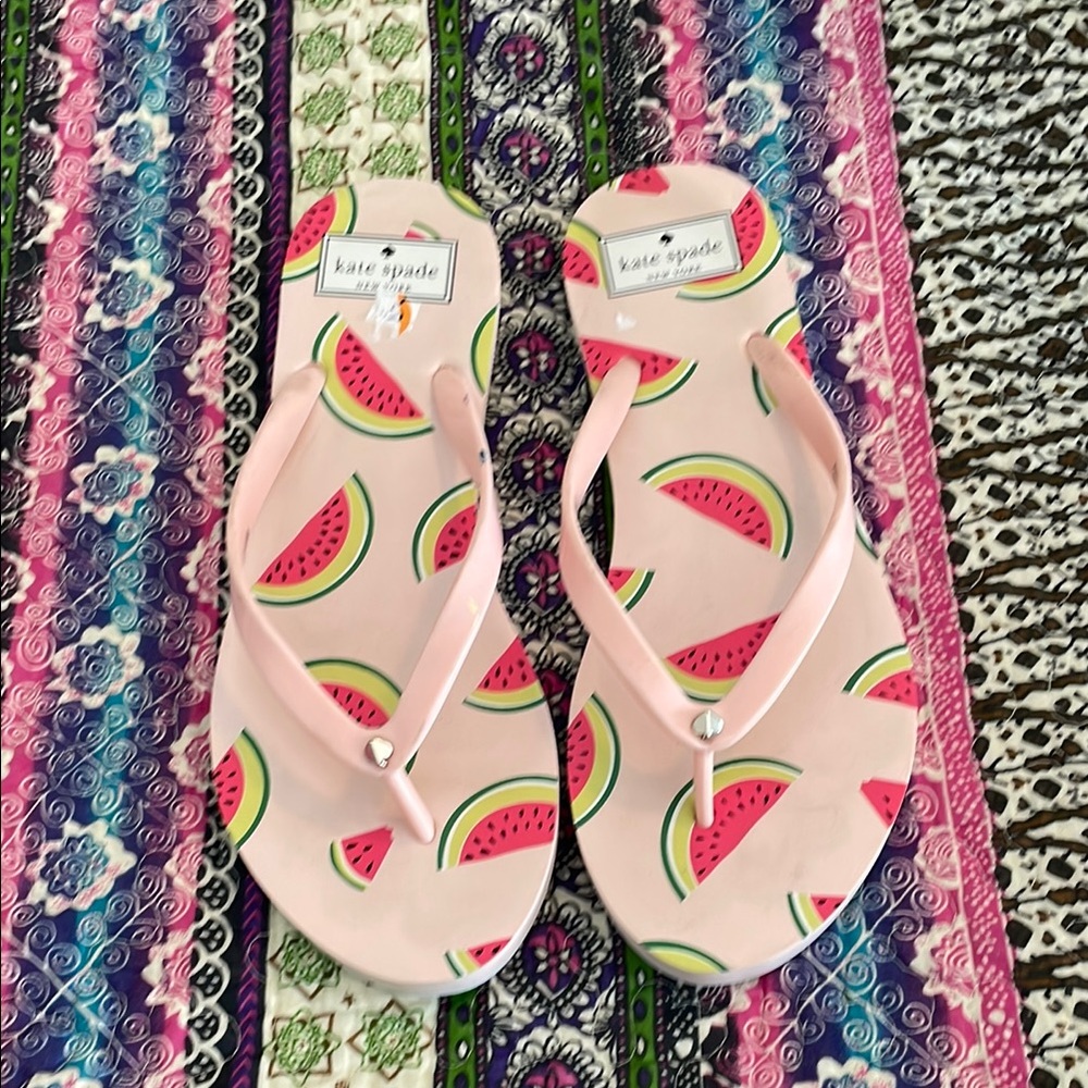 Kate Spade Pink Watermelon Flip Flops